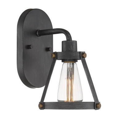 Wicker Park 1 Light Wall Sconce by Designers Fountain - d212m-1b-wp