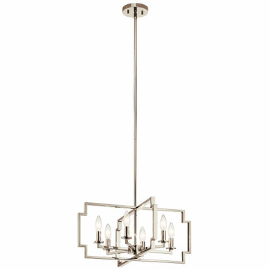 Downtown Deco 6 Light Medium Chandelier by Kichler - 44128