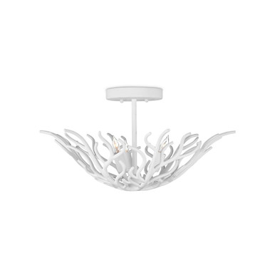 Snowfall 3 Light 21.5 Inch Wide Semi Flush Mount by Currey Company - 9000-1124