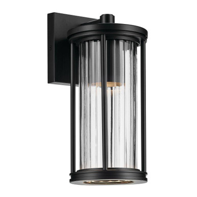 Barras 1 Light Outdoor Wall Mount 11.5 Inch Tall X 5.5 Inch Wide by Kichler - 59022BKDS