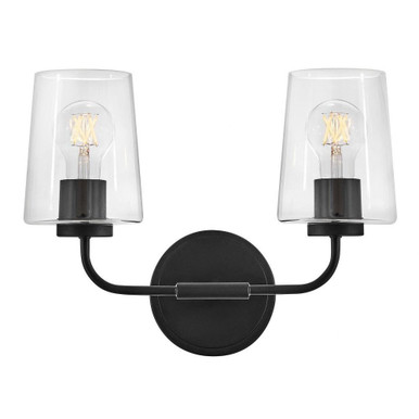 Kline 36W 3 Light Vanity Light 14.25 Inch Wide by Lark - 853452BK-CL