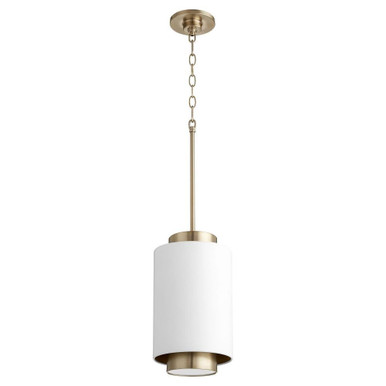 1 Light Small Cylinder Pendant 14 Inch Tall by Quorum - 8008