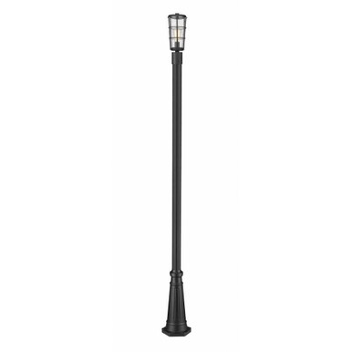 Helix 1 Light Outdoor Post Mount 109.25 x 6 Inches by Z-Lite - 591PHM-519P-BK