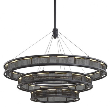 Fuze 1 Light Oversized 3 Tier Pendant by Troy - F6866-SFB