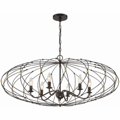 Zucca 6 Light Oversized Oval Chandelier by Crystorama - zuc-a9036-eb-ga