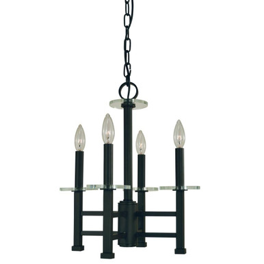 Metropolitan 4 Light Small Chandelier by Framburg - 5444 Mblack