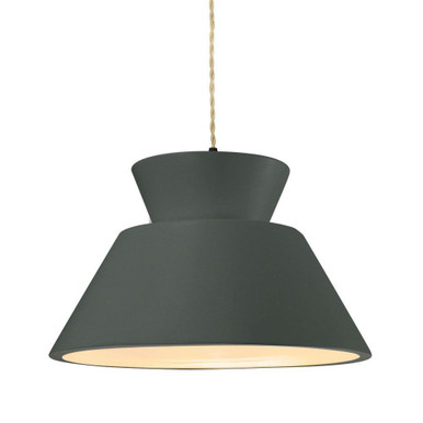 Radiance 1 Light Trapeziod Pendant 8.5 X 14 Inch Wide by Justice Design - CER-6423-PWGN-MBLK-BEIG-TWST