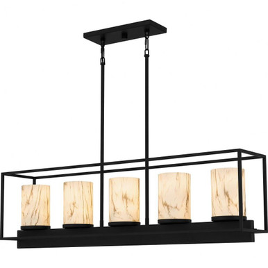Bentley 5 Light Oversized Linear Chandelier by Quoizel - BET542MBK