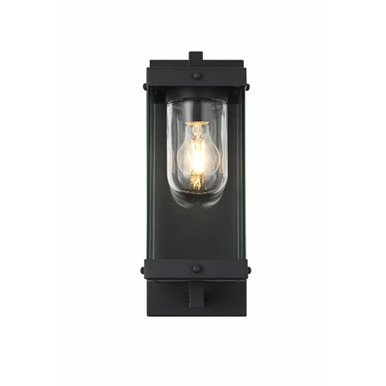 Keaton 1 Light Outdoor Wall Mount 15 Inch Tall and 6 Inch Wide by Elegant - OD409W15BK