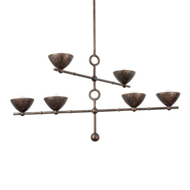 Vishal 6 Light Chandelier 29 Inch Tall and 54 Inch Wide by Troy - F2339-BPG