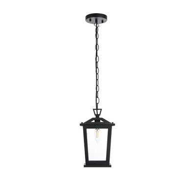 Berks 1 Light Outdoor Pendant 12 Inch Tall and 5.5 Inch Wide by Elegant - OD333H12BK
