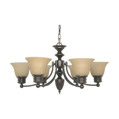 Empire Six Light Chandelier 26 x 14 Inches by Nuvo - 60/1274
