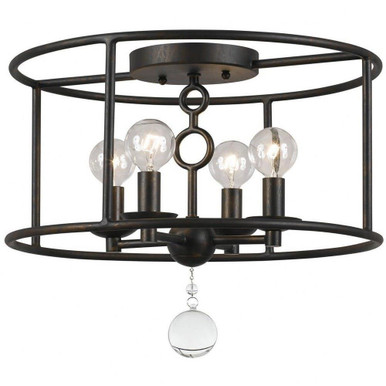 Cameron 4 Light 15 Inch Wide Flush Mount by Crystorama - 9267-eb