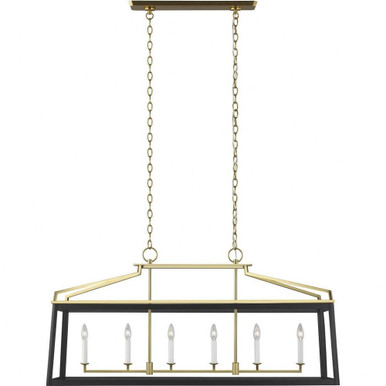 Carlow 6 Light Oversized Linear Chandelier by Visual Comfort Studio - CC1586