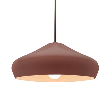 Radiance 1 Light Crease Stem Pendant 6.5 X 15.25 Wide by Justice Design - CER-6595-CLAY-DBRZ-RIGID