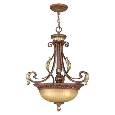 Villa Verona 3 Light Large Inverted Pendant by Livex - 8567-63