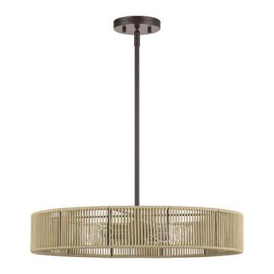 Goldiemesh 4 Light Pendant 12.5 Inch Tall and 22 Inch Wide by Livex - 53174-92