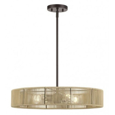 Goldiemesh 4 Light Pendant 12.5 Inch Tall and 22 Inch Wide by Livex - 53174-92