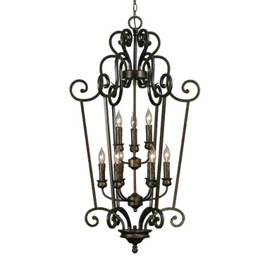 Heartwood 9 Light Medium Foyer Chandelier by Golden - 8063-CG9 BUS