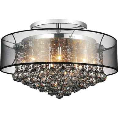 Radiant 12 Light 24 Inch Wide Flush Mount by CWI - 5062C24C (Smoke+ B)
