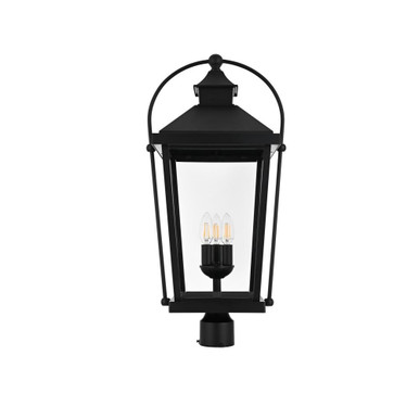 Luz 3 Light Outdoor Post Mount 27 Inch Tall and 11 Inch Wide by Elegant - OD605P27BK