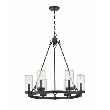 Marlow 6 Light Outdoor Pendant 31 x 27.5 Inches Wide by Z-Lite - 589-6BK