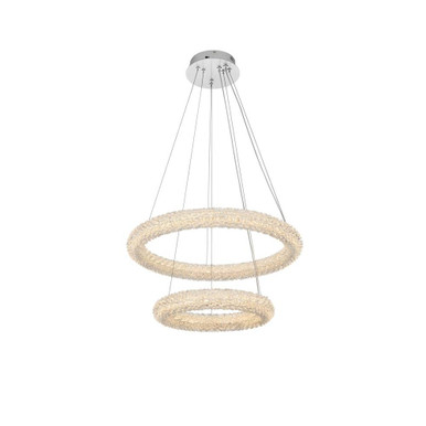 Bowen 96W 2 LED Chandelier 12 Inches Tall and 24 Inches Wide by Elegant  - 3800G24C