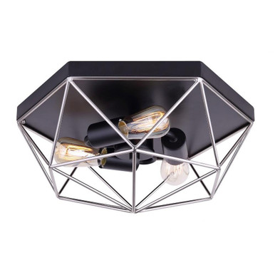 Greer 3 Light 4.38 Inch Wide Flush Mount by Canarm Inc - IFM676A15BKN