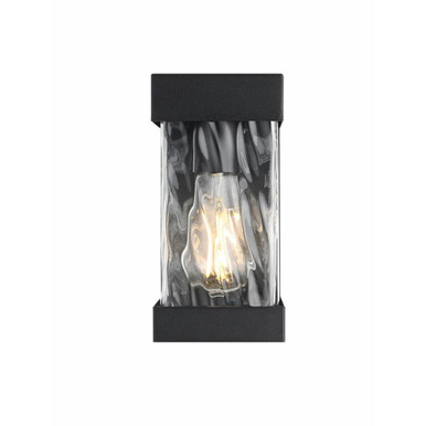 Thompson 1 Light Outdoor Wall Sconce 9 Inch Tall X 4.5 Inch Wide by Elegant - OD372W9BK