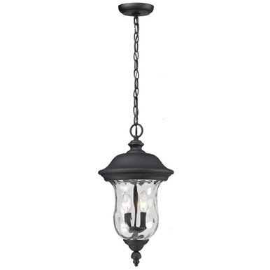 Armstrong 2 Light Small Outdoor Pendant 18.82 Inch Wide by Z-Lite - 533CHM-BK