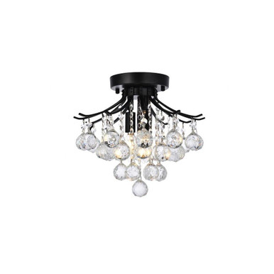 Toureg 3 Light 12 Inch Wide Metal Flush Mount by Elegant - V8000F12BK/RC