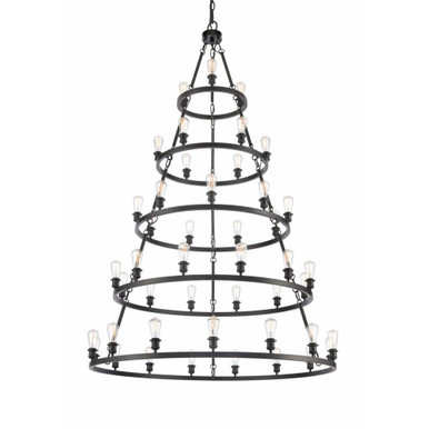 Saloon 45 Light Oversized 5 Tier Chandelier by Innovations - 8203456-BK