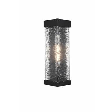 Swain 1 Light Outdoor Wall Mount 16 Inch Tall and 6.5 Inch Wide by Elegant - OD370W16BK