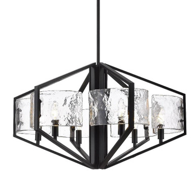 Varsha 6 Light Large Chandelier by Golden - 3162-6 BLK-HWG