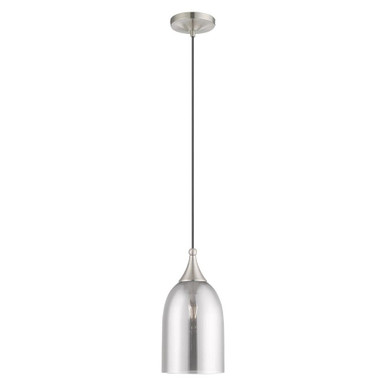 Art Glass 1 Light Smoke Glass Small Pendant 13.5 Inch Tall by Livex - 40649-91