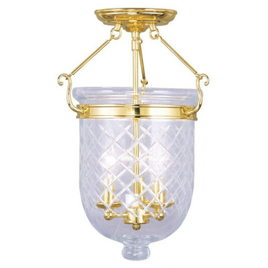 Jefferson 3 Light 12 Inch Wide Semi Flush Mount by Livex 5072-01 - 5072-01