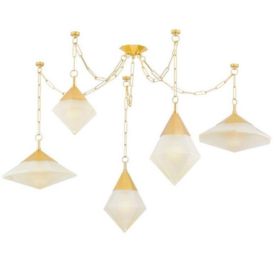 Angelique 5 Light Oversized Chandelier by Corbett - 383-59-VPB