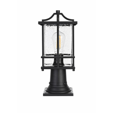 Miller 1 Light Outdoor Post Mount 16 Inch Tall and 7 Inch Wide by Elegant - OD312P16BK