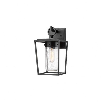 Sheridan 1 Light Seedy Glass Outdoor Wall Lantern 13 Inch Tall by Z Lite - 594S-BK