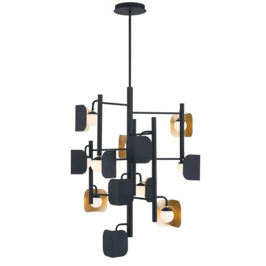 Cornice 60W 12 LED Chandelier 42 Inch Tall and 36 Inch Wide by Eurofase - 49228-014