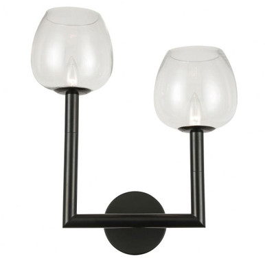 Nora 2 Light Left Wall Sconce by Dainolite - nor-l-112w-mb-clr