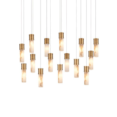 Cannula 15 Light Linear Multi Drop Pendant 48 Inch Wide by Currey Company - 9000-1383