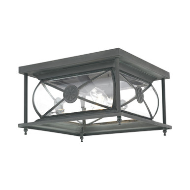 Providence 2 Light 10 Inch Wide Outdoor Flush Mount by Livex - 2090-61