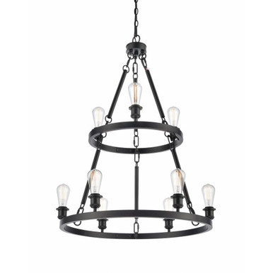 Saloon 9 Light Large Round Chandelier by Innovations - 8203-BK