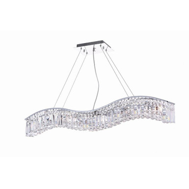 Glamorous 7 Light Oversized Linear Chandelier by CWI - 8004P44C-A ( Clear )