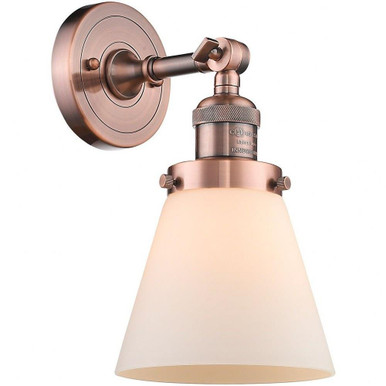 Small Cone 1 Light Wall Sconce 10 Inch Tall by Innovations - 203-AC-G61