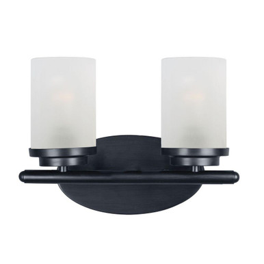 Corona Two Light Frosted Glass Vanity Light by Maxim - 10212FTBK