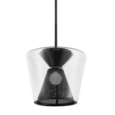 Berlin 14W 1 LED Medium Pendant 15.5 Inch Wide by Troy - F5852-SBK