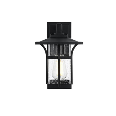 Woodstock 1 Light Outdoor Wall Sconce 11 Inch Tall X 7 Inch Wide by Elegant - OD345W11BK