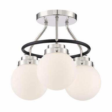 Elle 3 Light 14 Inch Wide Semi Flush Mount by Designers Fountain - d232m-sf-pn